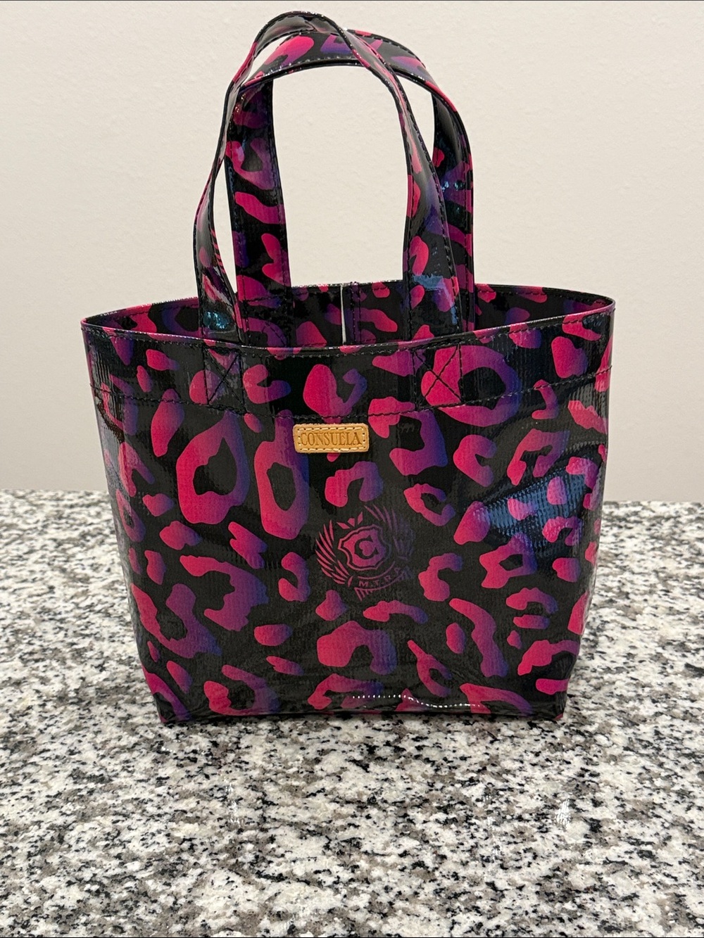 Gently used Consuela Grab n Go Tote … retired Pebbles pattern. 🩷💜